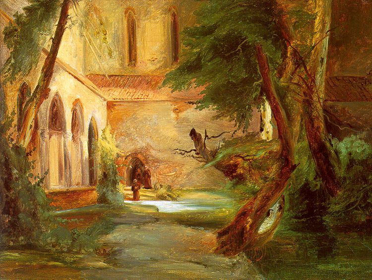 Charles Blechen Monastery in the Wood